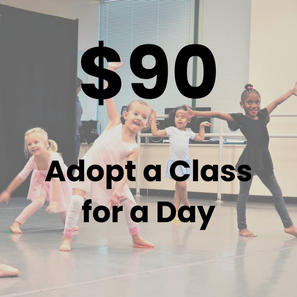 Image of dancing children and text of $90 giving level