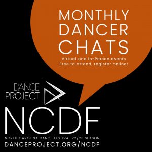 Designed graphic for the NCDF Monthly Dancer Chats.