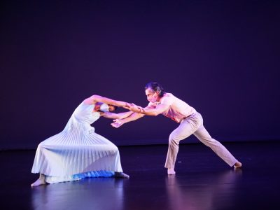 Choreographers Gavin Stewart and Vanessa Owens performing their duet After Party on stage.